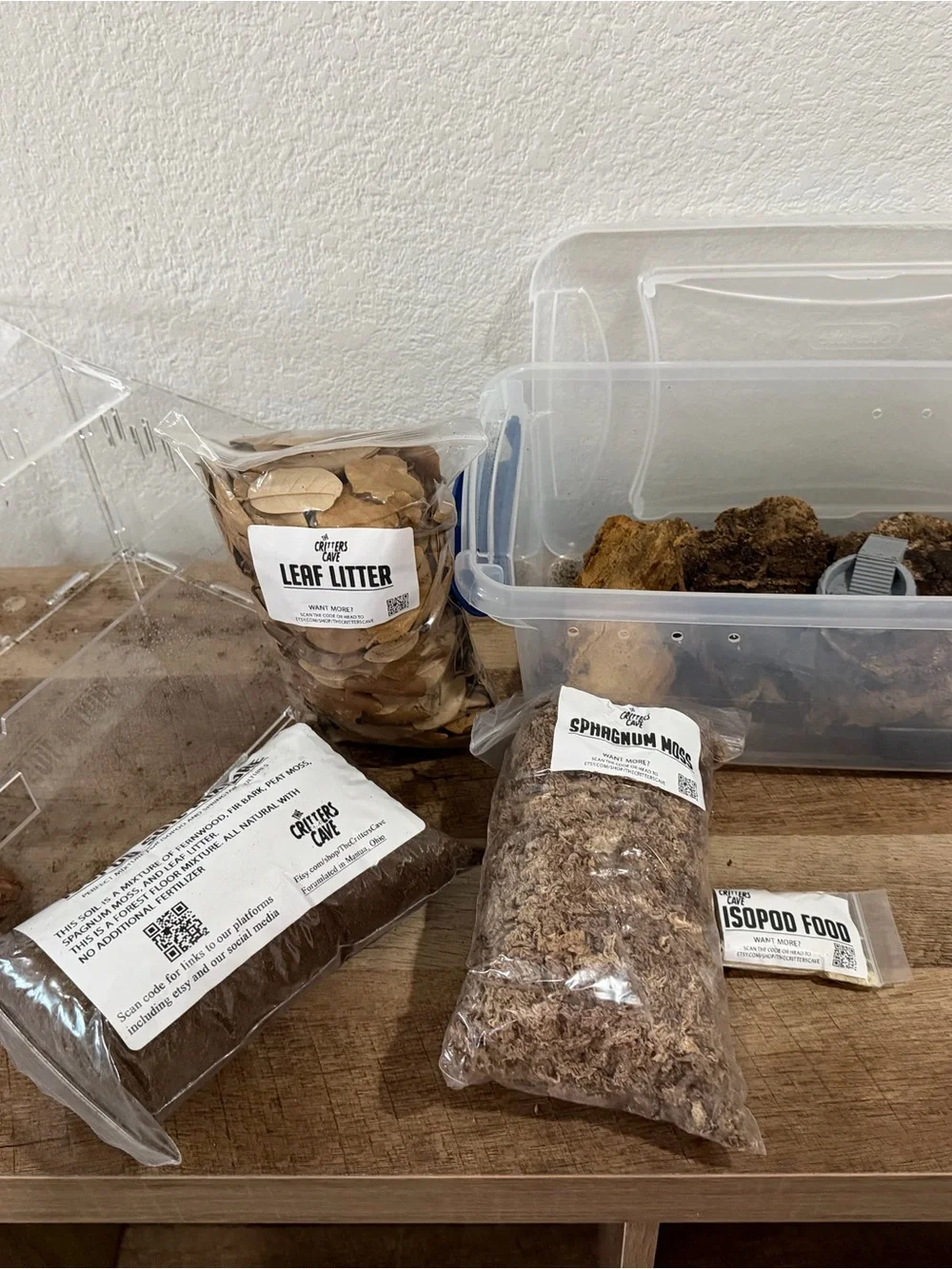 ISOPOD SETUP Reptile Leaf Litter & Sphagnum Moss Habitat Kit - Clear/Brown